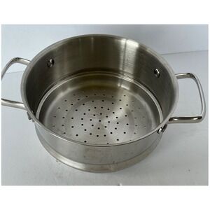 Stainless Steel Steamer Basket Insert Dual Handles 8.5 Inch Silver